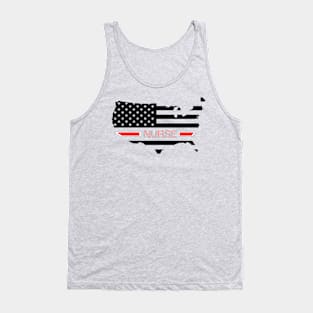 Thin Line Nurse Flag Tank Top